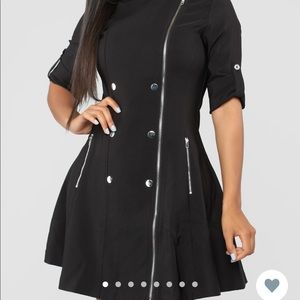 Black zip up dress